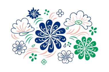 Bulut gibi görünen çiçek yaprakları ya da kıvrımlı kenarlı mürekkep lekeleri.