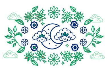 Yarım ay bulutu kıvrımları dairesel veya hilal şeklinde çiçek başları oluşturur.