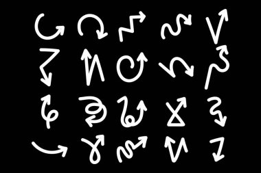 Oklar siyah simgeler oluşturur. Ok simgesi. Ok vektör koleksiyonu. Ok at. İmleç. Modern basit oklar