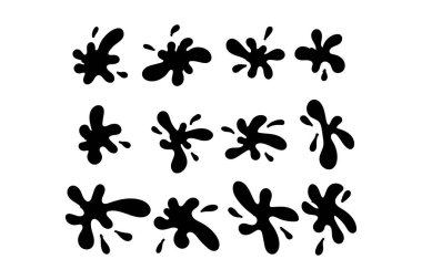 Beyaz arka planda izole edilmiş siyah çiçekler. vektör illüstrasyonu