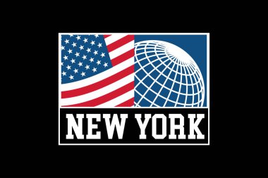 New York tipografisi. ABD bayrağı t-shirt tasarımı