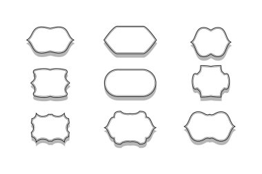 Beyaz arka planda gölgeli boş beyaz rozetler. vektör