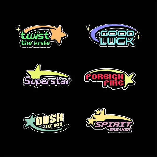 Streetwear grafik tasarımı y2k fütüristik logo şablonları. y2k logo şablonları tasarımı