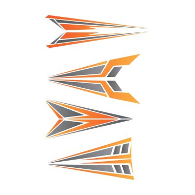 Spor yarış çizgileri araba etiketleri. Vinil çıkartma şablonları izole edildi