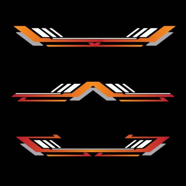 Spor yarış çizgileri araba etiketleri. Vinil çıkartma şablonları izole edildi