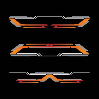 Spor yarış çizgileri araba etiketleri. Vinil çıkartma şablonları izole edildi