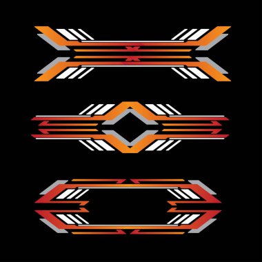 Spor yarış çizgileri araba etiketleri. Vinil çıkartma şablonları izole edildi