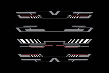 Soyut şekilli dekoratif araba çıkartmaları çizgili vinil çıkartma şablonları