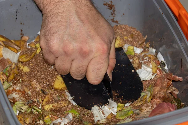 Bokashi Fermentatie Compostering Methode Compostering Keuken Met Effectieve Micro Organismen — Stockfoto