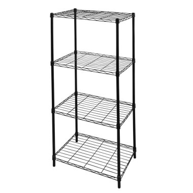 Metal kitaplık. Arka plandan izole edilmiş. İç öge