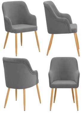 Ev ya da kafe için dışkı. İç mekanın bir parçası. Arka plandan izole edilmiş. Farklı açılarla.