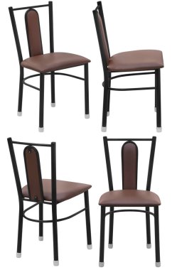 Ev ya da kafe için dışkı. İç mekanın bir parçası. Arka plandan izole edilmiş. Farklı açılarla.