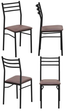 Ev ya da kafe için dışkı. İç mekanın bir parçası. Arka plandan izole edilmiş. Farklı açılarla.