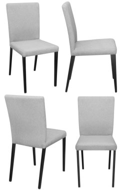 Ev ya da kafe için dışkı. İç mekanın bir parçası. Arka plandan izole edilmiş. Farklı açılarla.