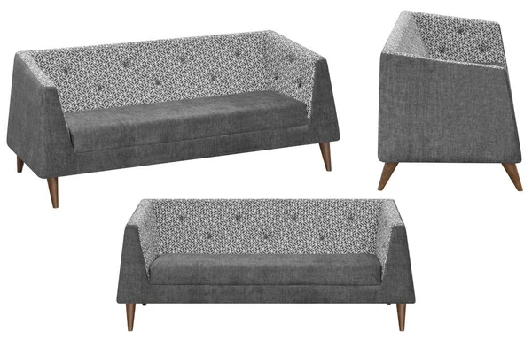 Sofa for office or home. Isolated from the background. In different angles. Interior element