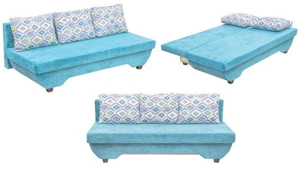 Folding sofa. Isolated from the background. In different angles. Interior element