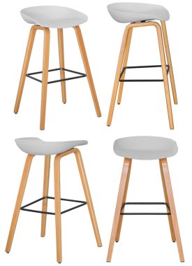 Bar stool. Interior element. Isolated from the background. From different angles clipart