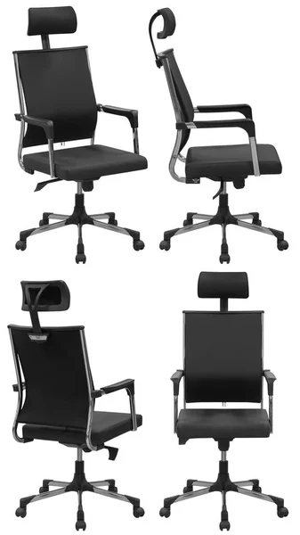 Office Computer Chair Isolated Background View Different Sides — Stock Photo, Image