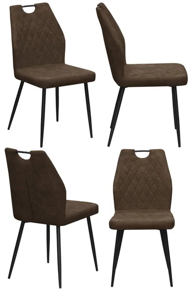 家里或咖啡馆的椅子 内部因素 与背景隔离 从不同的角度 — 图库照片