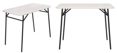 Mutfak yemek masası. İç mekan elementi. Arka plandan izole edilmiş. Farklı açılardan görüntüle