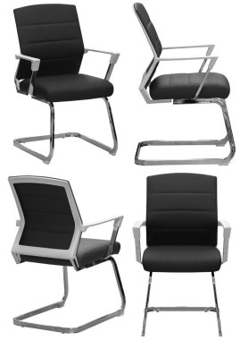 Ofis koltuğu. İç mekan. Arka plandan izole edilmiş. Farklı açılardan.