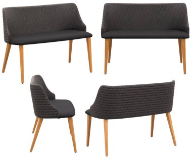 Sofa for office or home. Isolated from the background. In different angles. Interior element