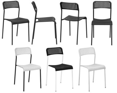 Ev ya da kafe için modern sandalye tasarımcısı. Arka plandan izole edilmiş. İç mekan. Farklı açılardan.