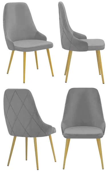 Cadeira Para Casa Café Elemento Interior Isolado Fundo Ângulos Diferentes — Fotografia de Stock