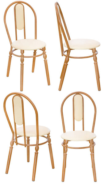 Chair for home or cafe. Interior element. Isolated from the background. From different angles