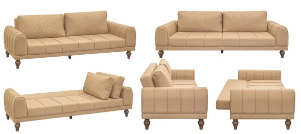 Folding Sofa Isolated Background Different Angles Interior Element — ストック写真