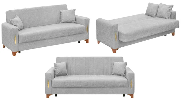 Folding Sofa Isolated Background Different Angles Interior Element Telifsiz Stok Imajlar
