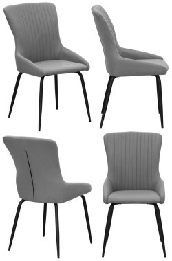 Ev ya da kafe için sandalye. İç mekan elementi. Arka plandan izole edilmiş. Farklı açılarla.