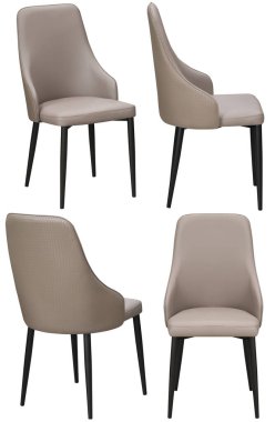 Ev ya da kafe için sandalye. İç mekan elementi. Arka plandan izole edilmiş. Farklı açılarla.