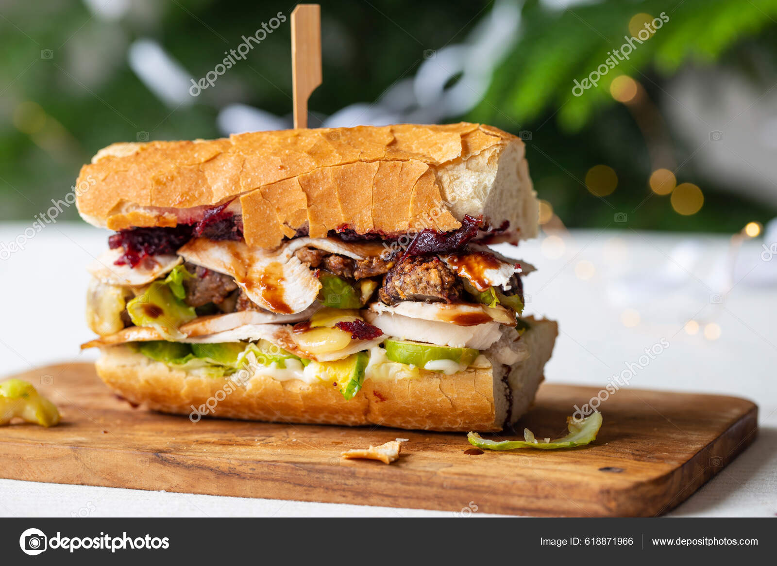 Boxing Day Sanwich Leftover Christmas Turkey — Stock Photo