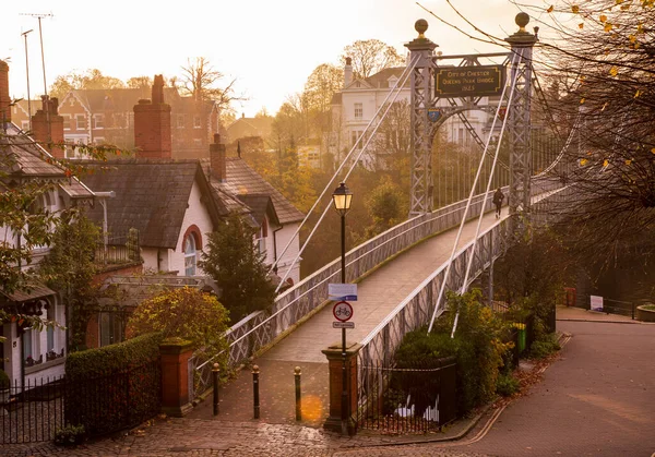 Chester Verenigd Koninkrijk November 2022 Queens Park Bridge Een Hangbrug — Stockfoto
