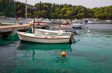 CAVTAT, CROATIA - SEPETMEBER 19, 2023: Hırvatistan 'ın güney Konavle bölgesindeki kıyı kasabası Dubrovnik yakınlarında güzel bir tatil beldesi
