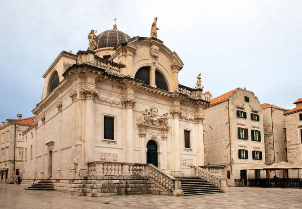 Dubrovnik Croácia Setembro 2023 Vista Cidade Velha Com Edifício Barroco — Fotografia de Stock