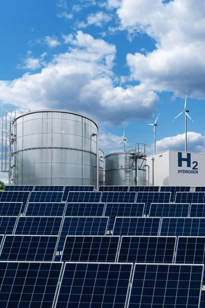 Obtenção Hidrogénio Verde Partir Fontes Energia Renováveis — Fotografia de Stock