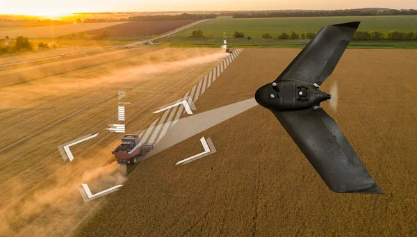 Autonomous Combine Harvester Drone — Fotografia de Stock