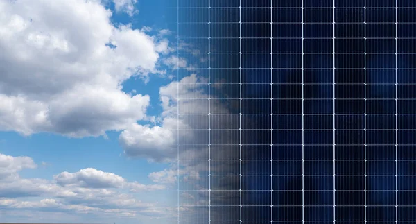 Solar Panels Background Blue Sky — Stock Photo, Image