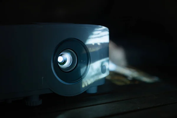 Home theater projector in the dark