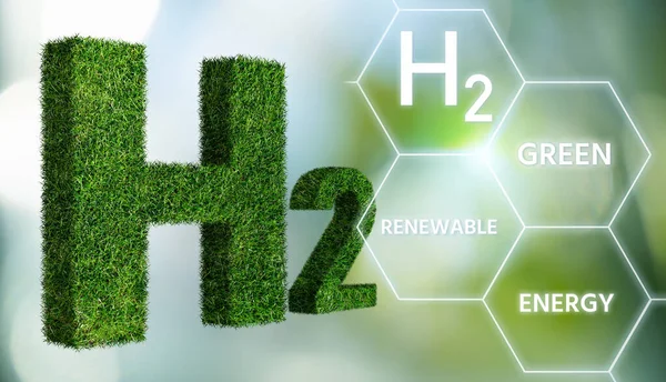 Symbol Green Hydrogen Grass — Stock Photo, Image