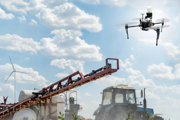 Maschine Zum Versprühen Von Pestiziden Und Herbiziden Und Drohnen Sprüher — Stockfoto