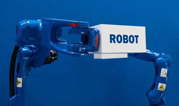 Robot Arm Box Text Robot Smart Industry Concept High Quality — Stock Photo, Image
