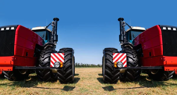 Tracteurs Agricoles Sur Champ Photo Haute Qualité — Photo