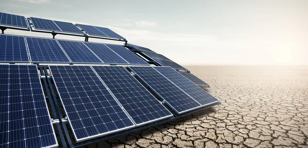 Mobiele Zonne Energie Centrale Woestijn Duurzame Energie Duurzame Ontwikkeling — Stockfoto