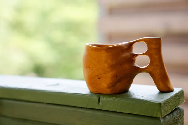 Traditional Finnish Wooden Mug Kuksa — Stock Photo, Image