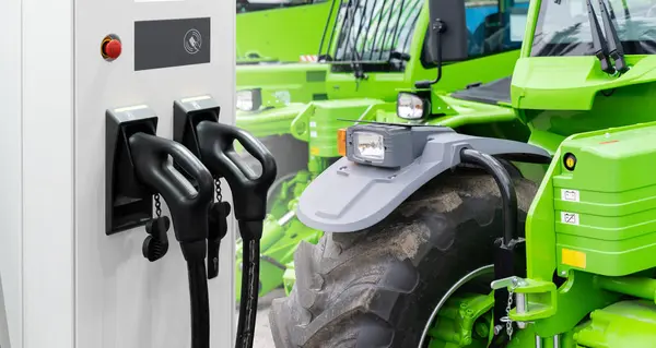Electric Construction Machines Charging Station Concept — Stok fotoğraf
