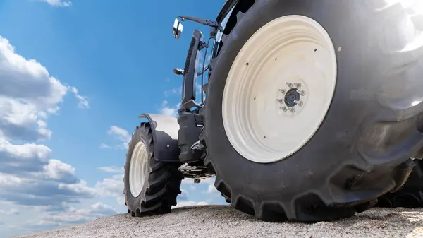 stock image Bottom view of agricultural tractor.