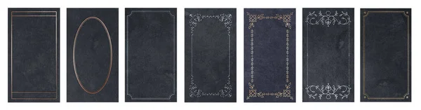 Set Van Decoratieve Gouden Zilveren Donkere Frames Voor Speelkaarten Uitnodigingen — Stockfoto